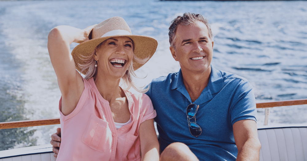 couple seating in a boat